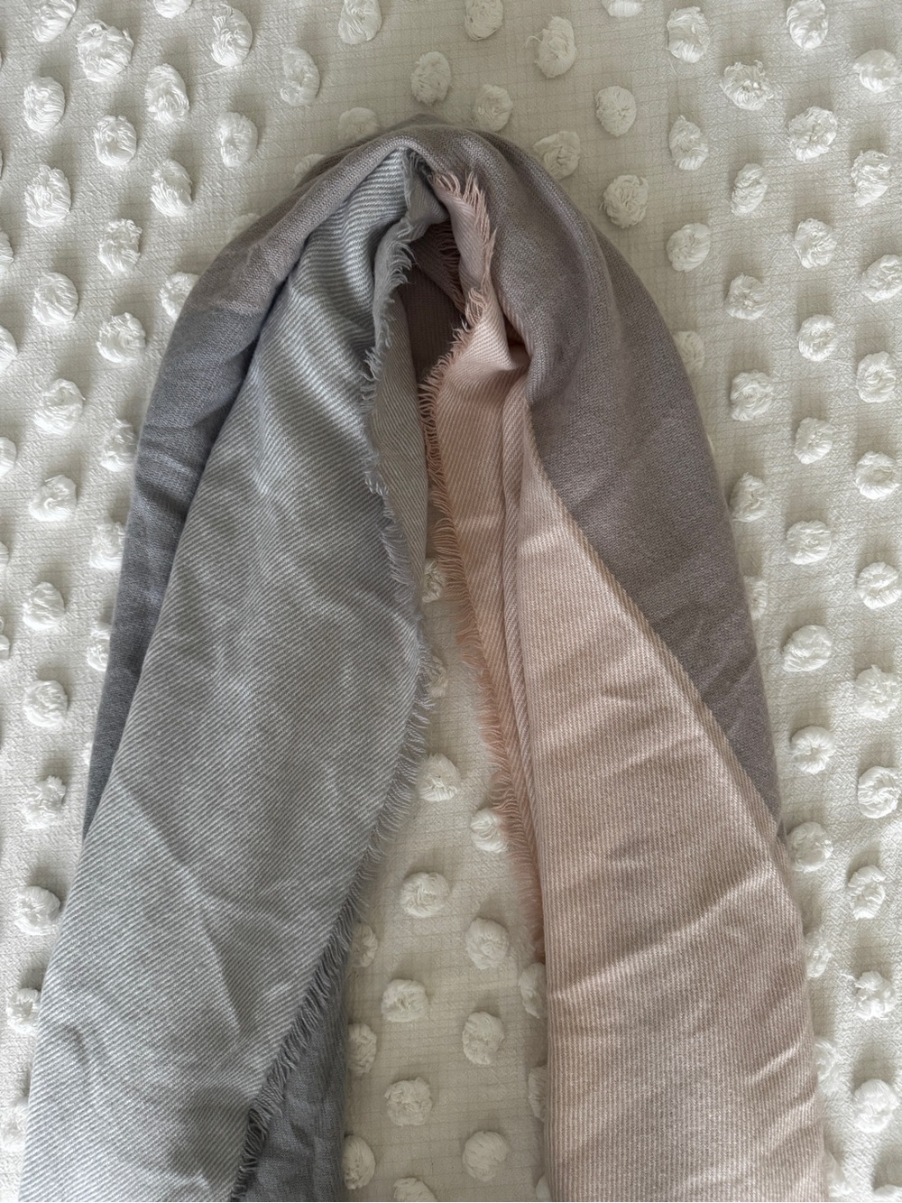 Call It Spring Reversible Scarf in Gray and Blush Pink